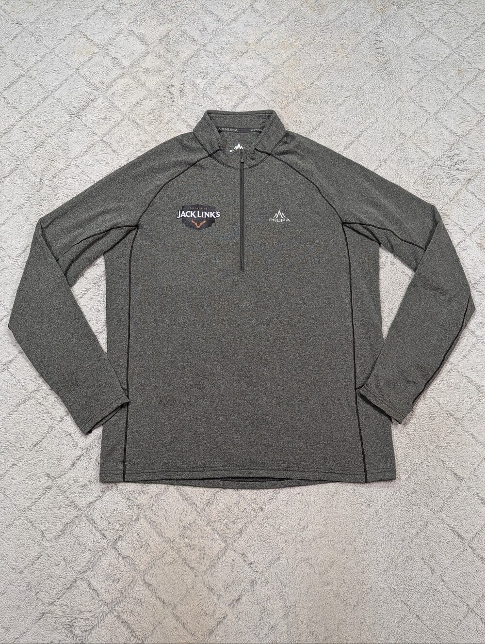 Pnuma Jacket Mens L Gray Base Haven ¼ Zip Pullover Wool Blend Hunting Outdoor